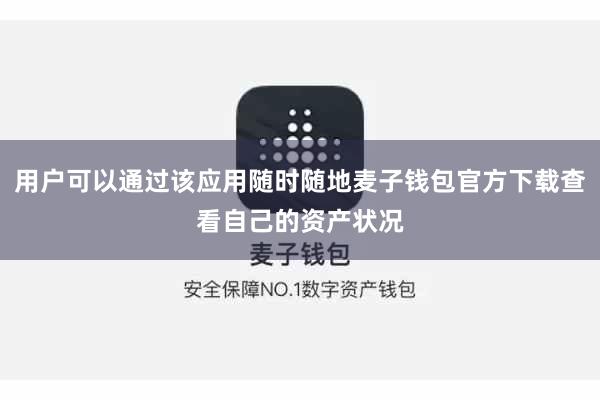 用户可以通过该应用随时随地麦子钱包官方下载查看自己的资产状况