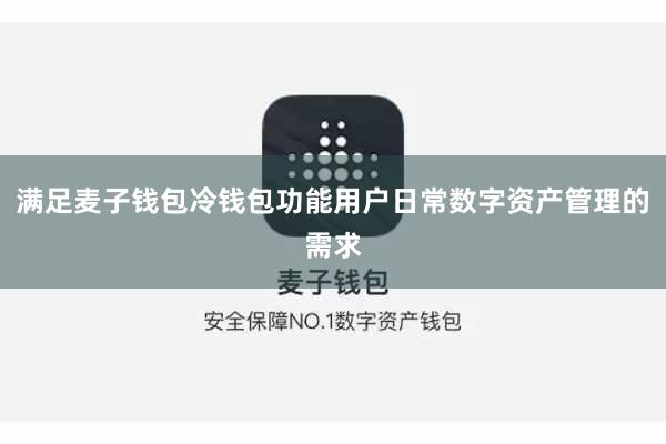 满足麦子钱包冷钱包功能用户日常数字资产管理的需求