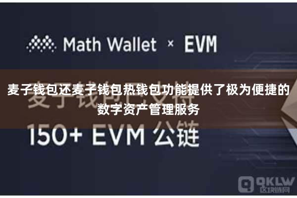 麦子钱包还麦子钱包热钱包功能提供了极为便捷的数字资产管理服务