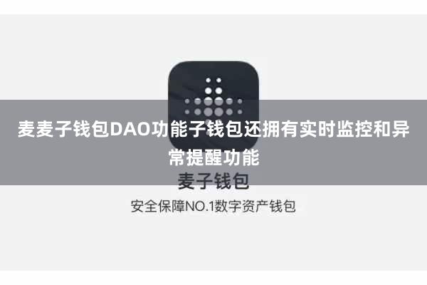 麦麦子钱包DAO功能子钱包还拥有实时监控和异常提醒功能