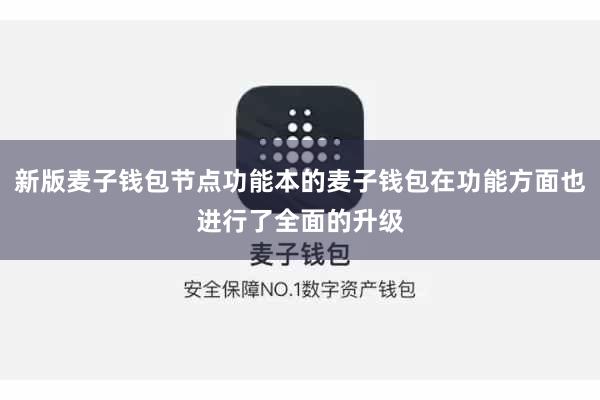 新版麦子钱包节点功能本的麦子钱包在功能方面也进行了全面的升级